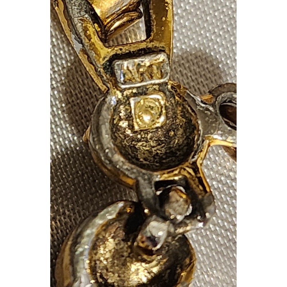 VTG Art Pepper  Gold Tone Horseshoe Charm Bracelet Faux Pearl Cabochon READ - Picture 3 of 11